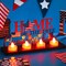 4th of July Flameless Tea Light Candle Stand Table Centerpiece Decoration with Lighted Table Candle Holder Decoration